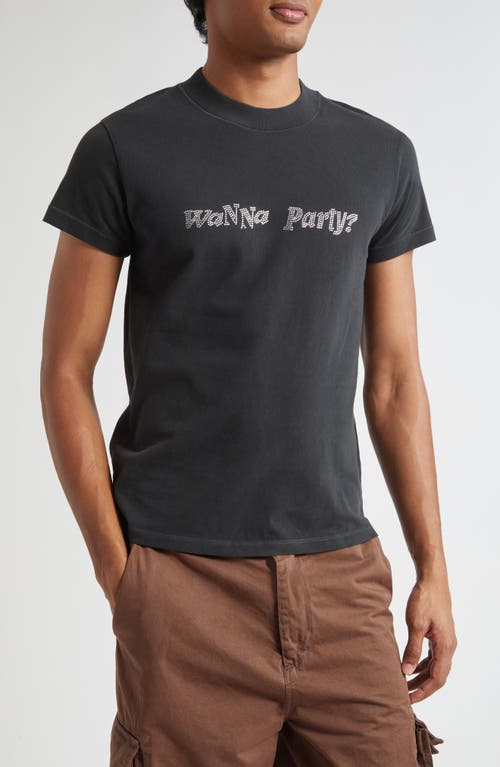 Erl Gender Inclusive Crystal Embellished Wanna Party T-shirt In Black
