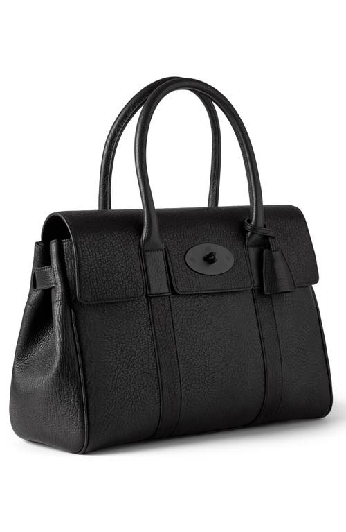 Mulberry Bayswater Tonal Natural Grain Leather Satchel In Black