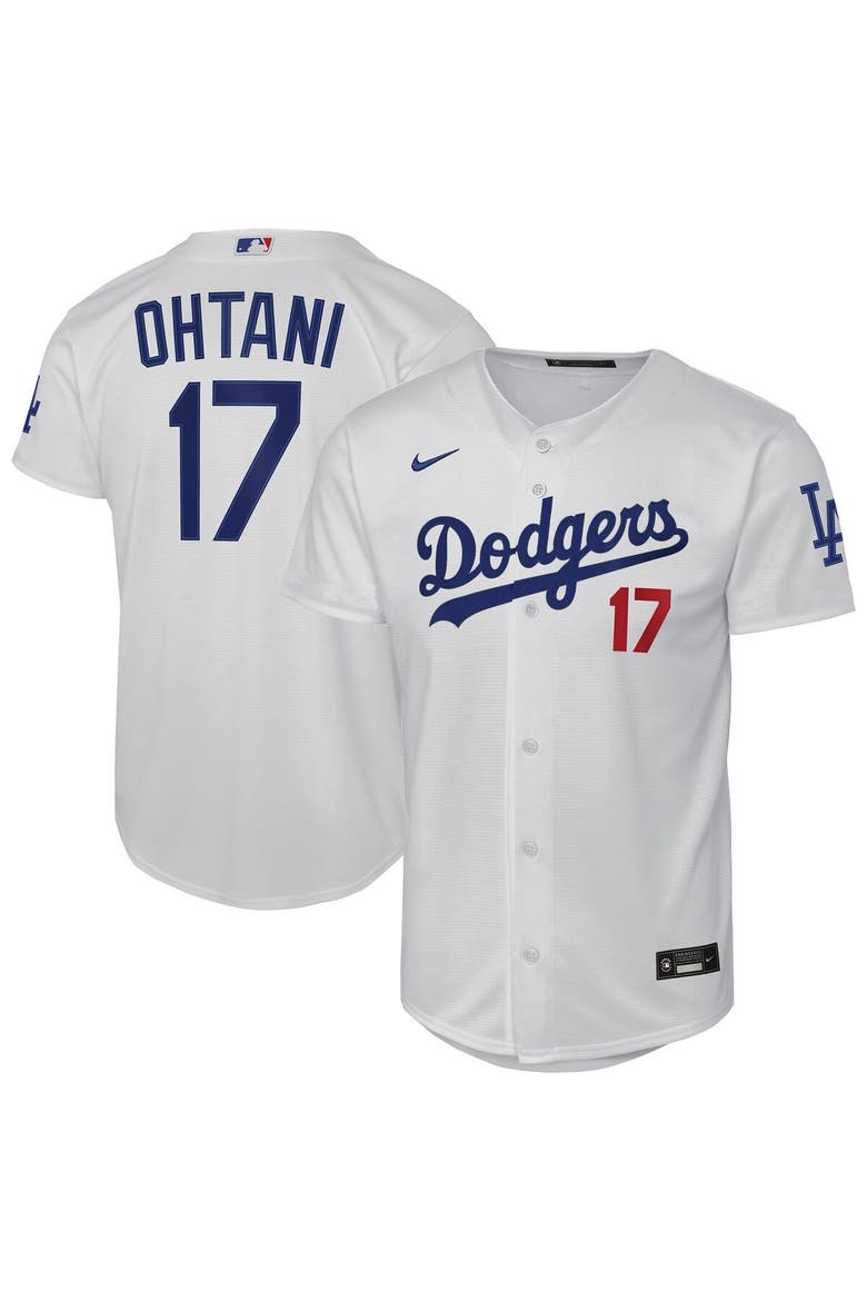 Nike Dodgers Ohtani ユニフォーム キッズ8 Youth Nike Shohei Ohtani White Los Angeles Dodgers Home Stadium