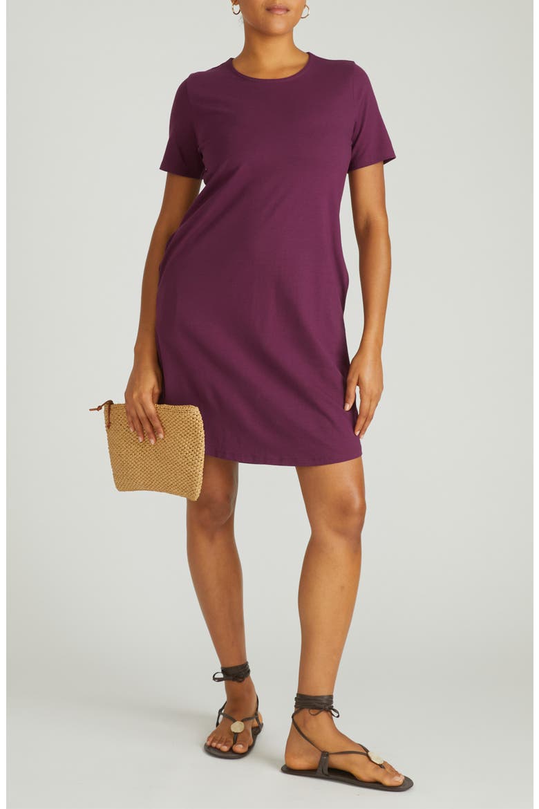 Halie T-Shirt Dress, Main, color, GAMAY BURGUNDY