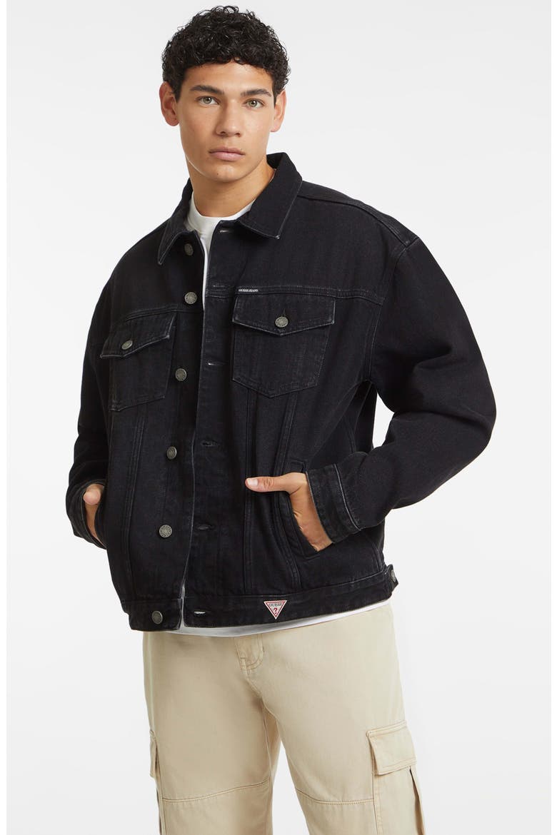 Oversize Denim Trucker Jacket, Alternate, color, GJBB