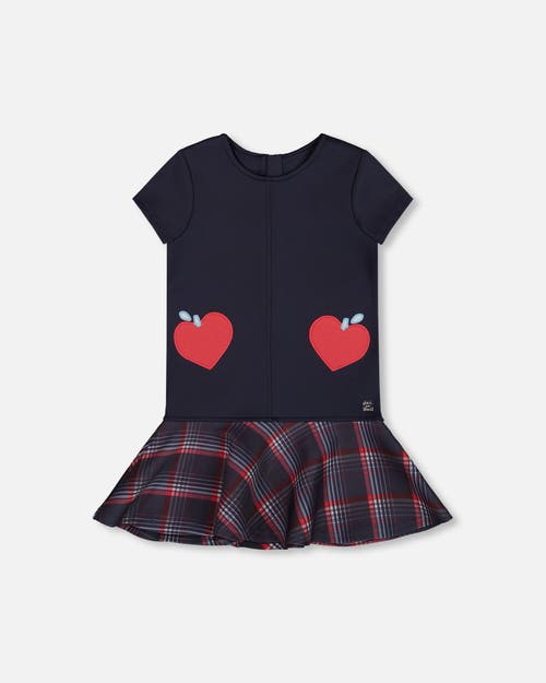 Deux Par Deux Milano Dress With Plaid Flounce In Black