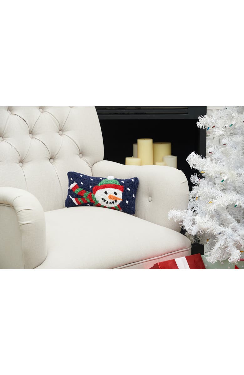 C&F Home Winter Snowman & Snowflakes Hooked Mini Accent Pillow 6" x 12", Alternate, color, 