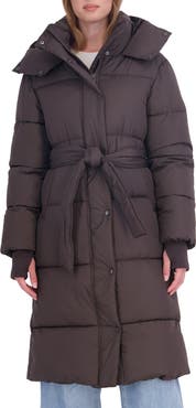 Sebby Belted Water Resistant Puffer Coat