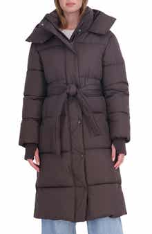 Belted Water Resistant Puffer Coat