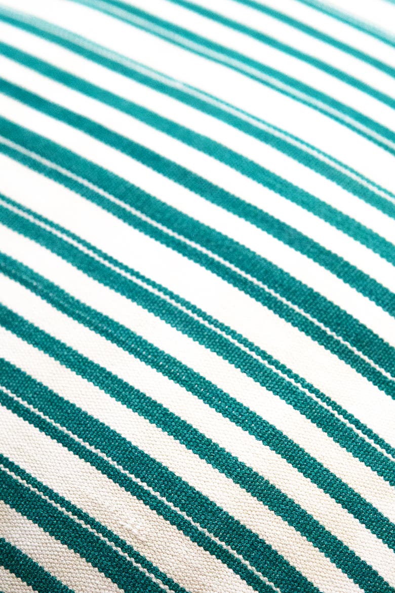 Vintage Handwoven Cotton Alma Pillow, Alternate, color, Jade Green and Ivory