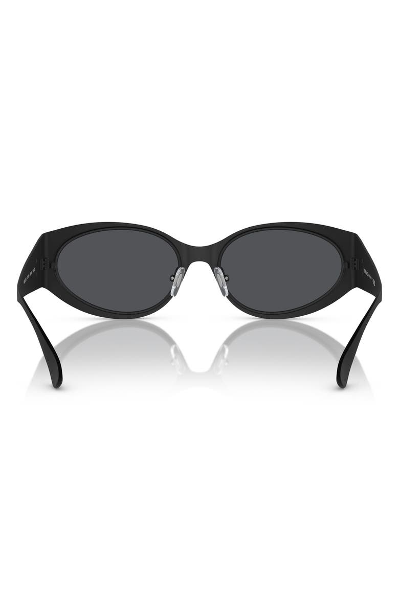 Versace 56mm Oval Sunglasses, Alternate, color, Matte Black