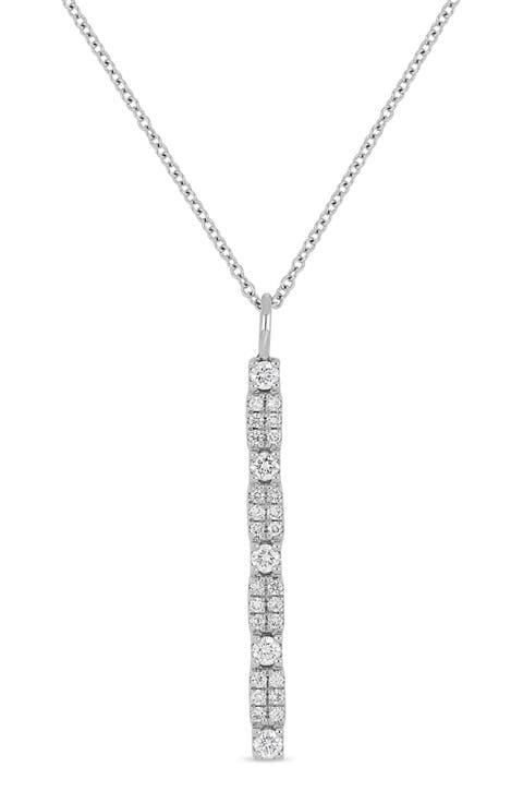 Liora 18K White Gold Diamond Stick Pendant Necklace
