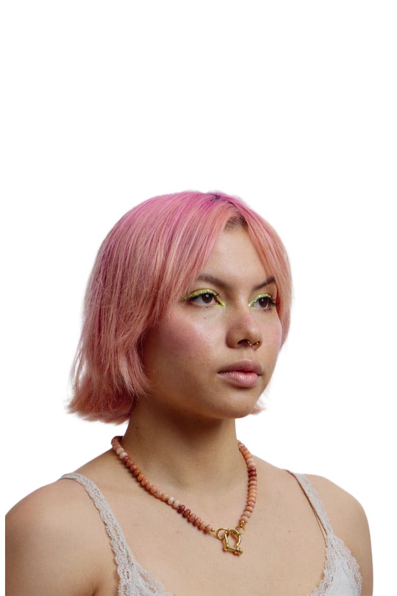 Bevo Gender Inclusive Peach Quartz Necklace, Alternate, color, Peach