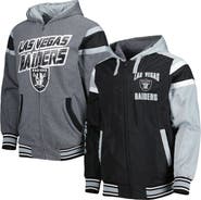 G-III SPORTS BY CARL BANKS Men's G-III Sports by Carl Banks Black/Gray Las Vegas Raiders Extreme Full Back Reversible Hoodie Full-Zip Jacket