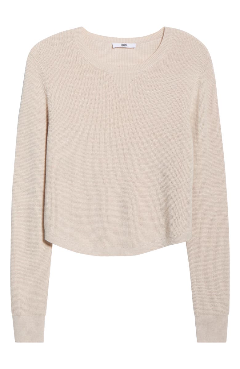 Lunya Silkthermal Knit Crewneck Top, Main, color, Morning Oat Heather