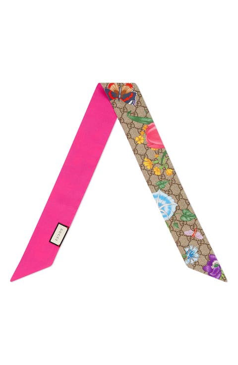 Flora Fluorescent Silk Neck Bow