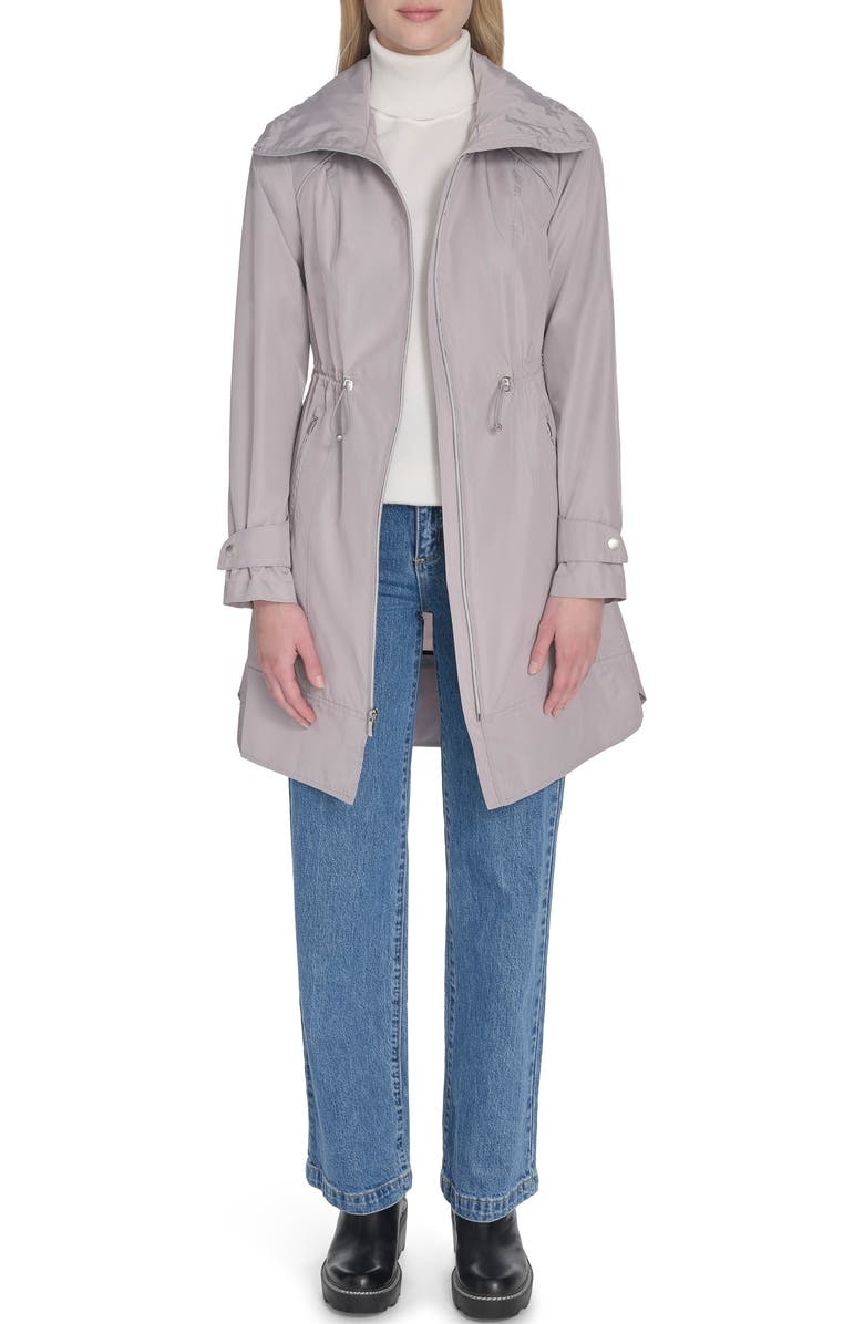 Cole Haan Signature Travel Packable Hooded Rain Jacket, Alternate, color, Pearl Grey