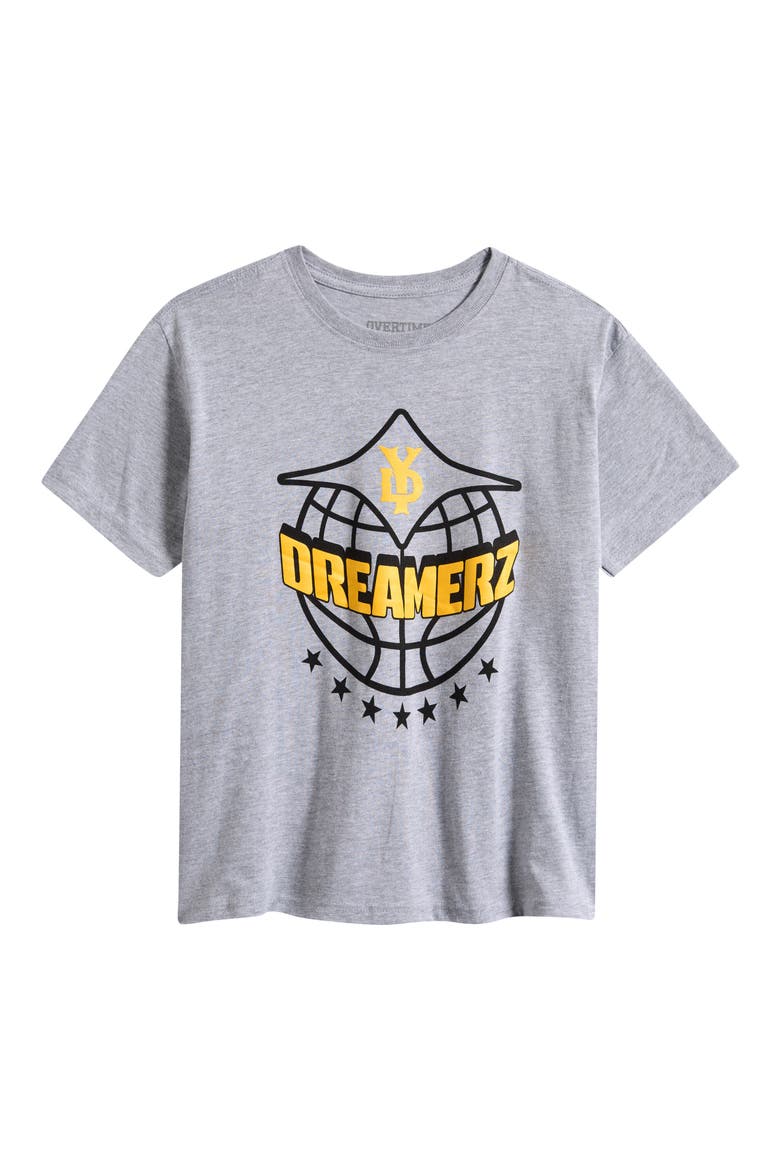 Kids' City Dreamerz Globe Cotton Graphic T-Shirt, Main, color, GREY