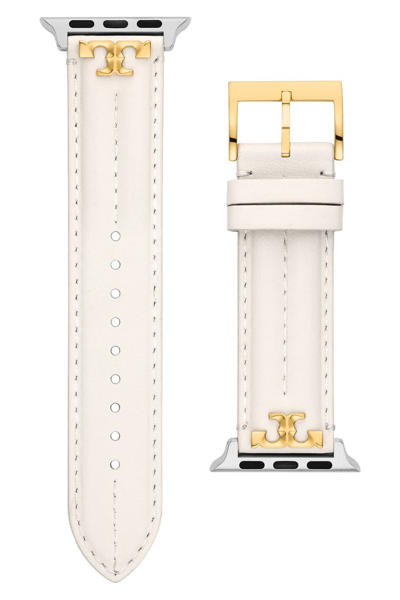 The Kira Leather 20mm Apple Watch® Watchband, Main, color, IVORY