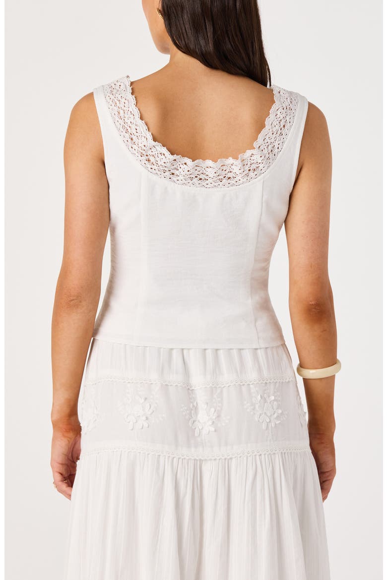 Victoria Lace Trim Sleeveless Top, Alternate, color, WHITE