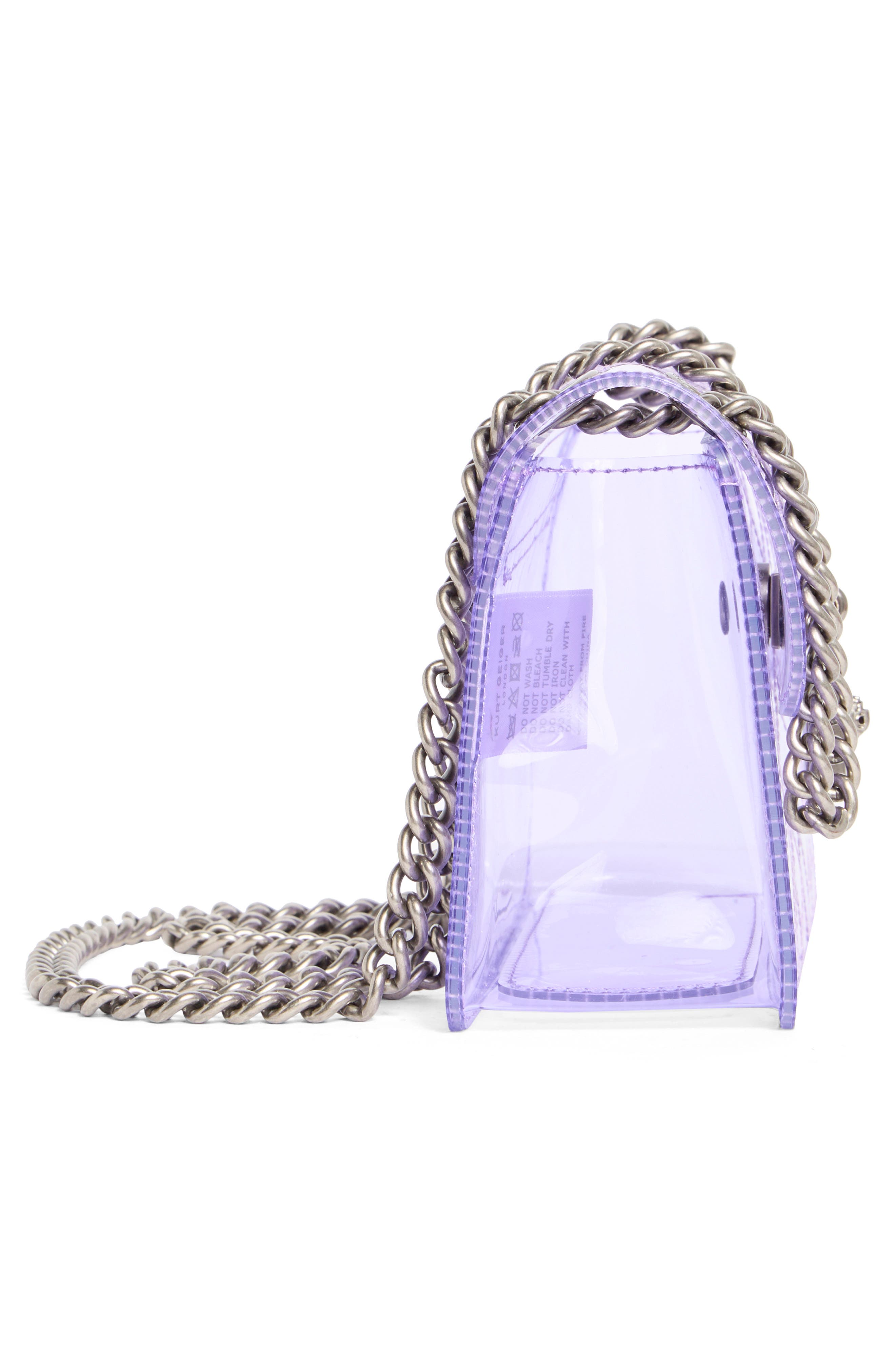 KG Kurt Geiger Mini Brixton Vinyl Convertible Shoulder Bag, Alternate, color, Light/ Pastel Purple