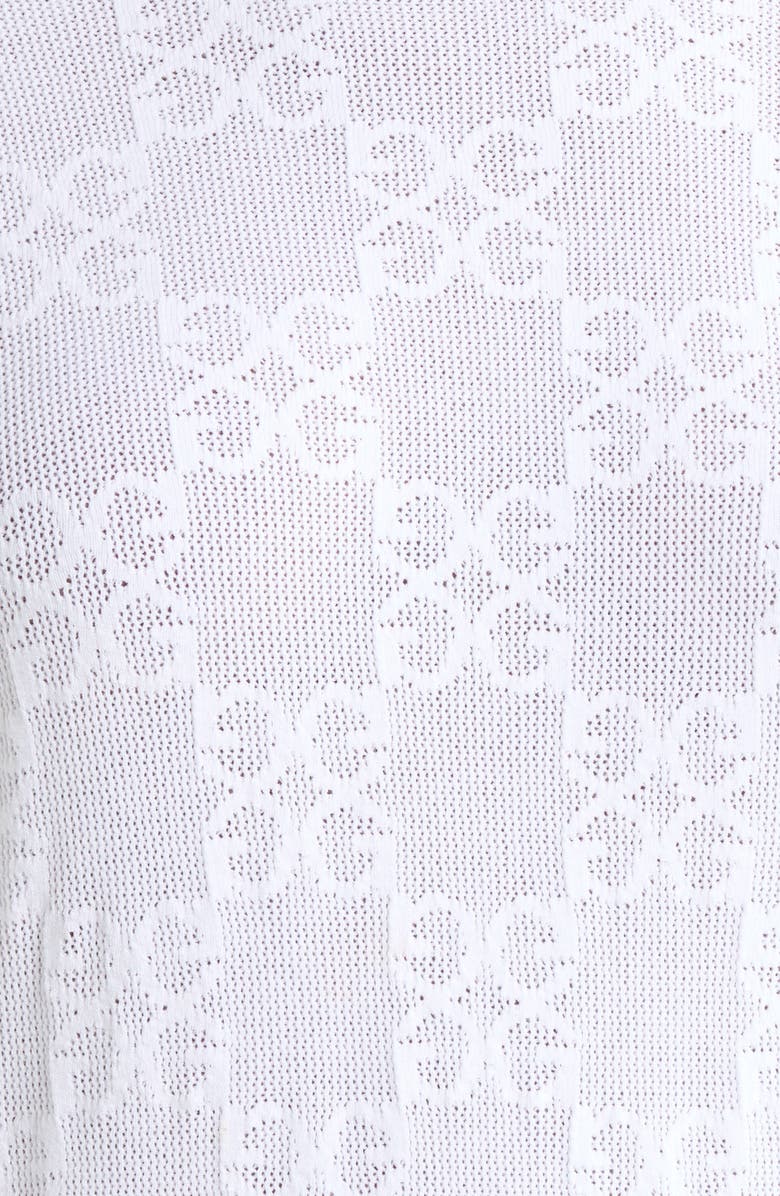 G/FORE Pointelle Knit Crewneck Sweater, Alternate, color, Snow