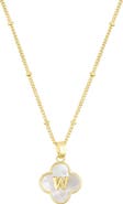 Adornia Mother-of-Pearl Clover Initial Pendant Necklace