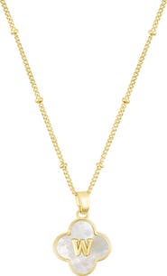 Adornia Mother-of-Pearl Clover Initial Pendant Necklace