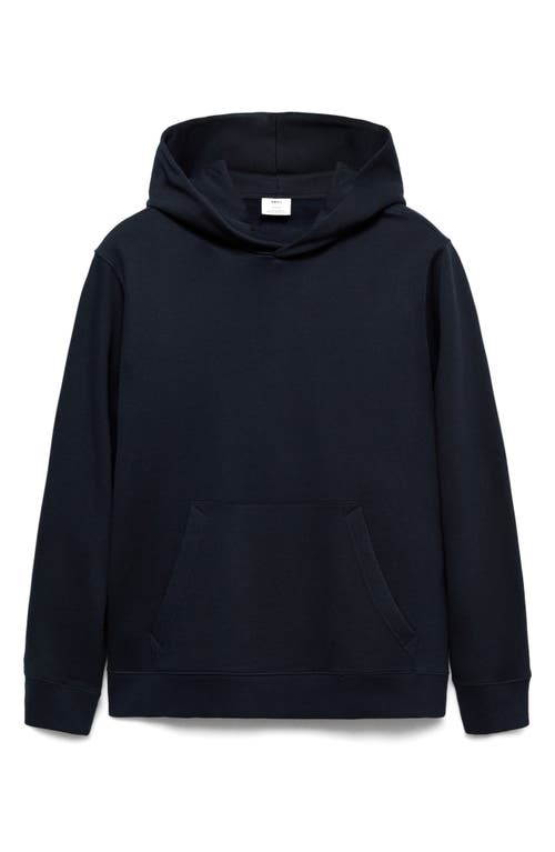 Mango Men's Cotton Kangaroo-hooded Sweatshirt In Dark Navy