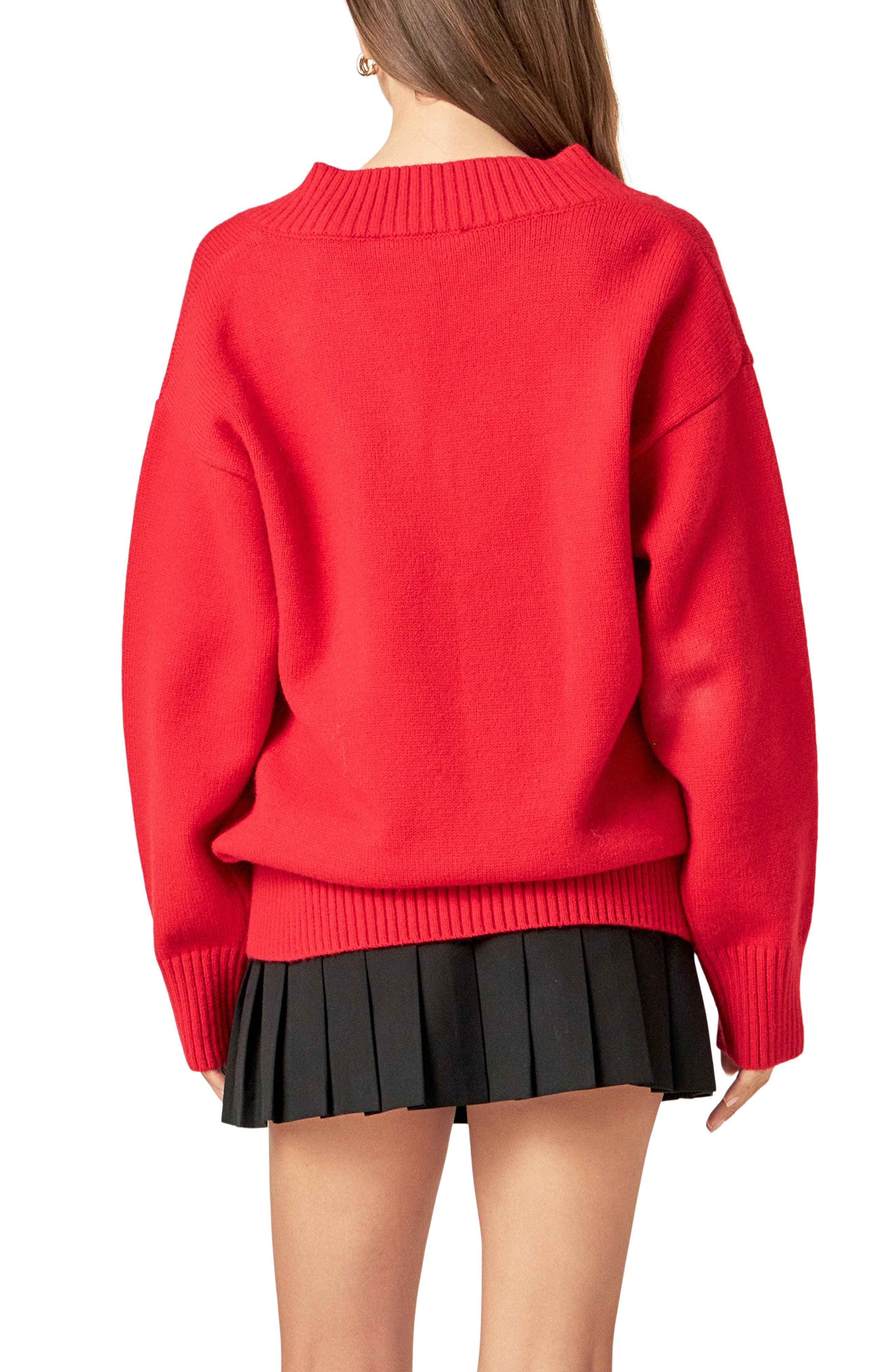 Oversize V-Neck Sweater - image 2