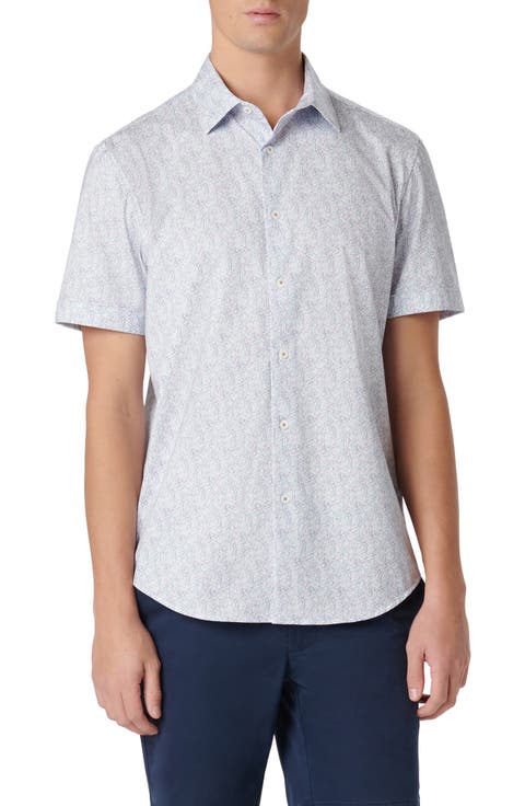 Miles OoohCotton® Abstract Short Sleeve Button-Up Shirt