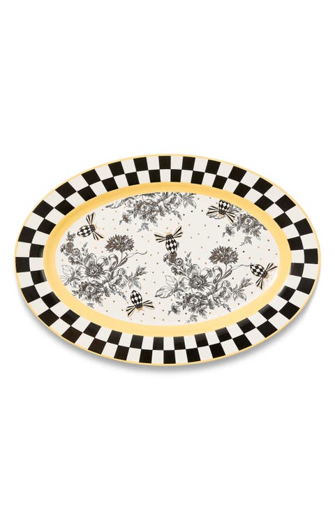 Bee Toile Oval Platter