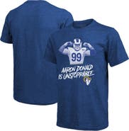 Majestic Threads Men's Majestic Threads Aaron Donald Royal Los Angeles Rams Tri-Blend Player Graphic T-Shirt