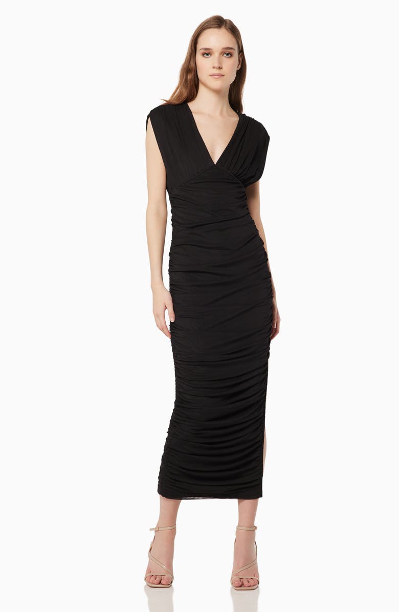 Elliatt Lori Plunge Neck Ruched Sheath Dress, Alternate, color, 