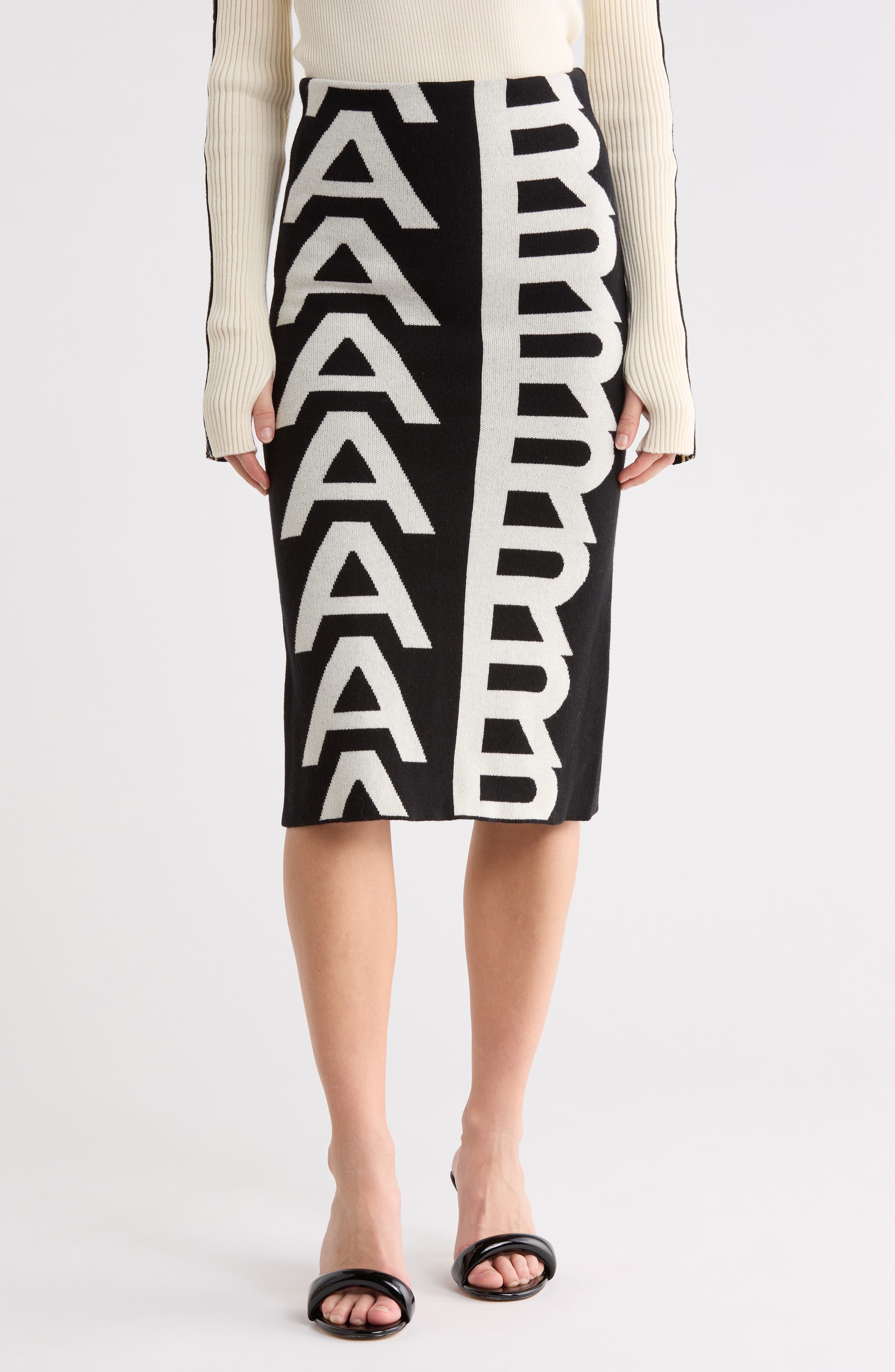 Monogram Wool Tube Skirt