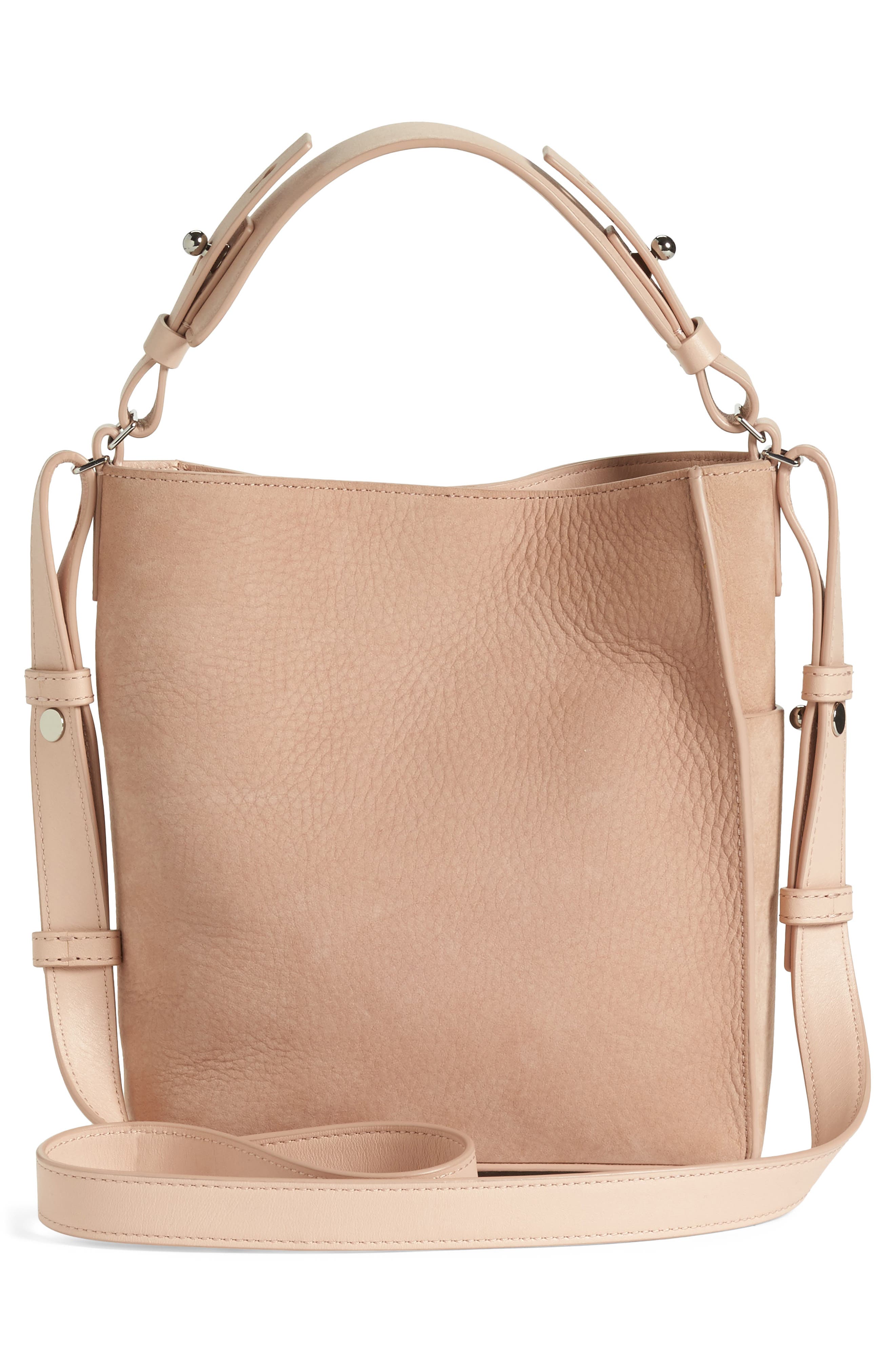AllSaints Mini Mast Leather North/South Tote, Alternate, color, 