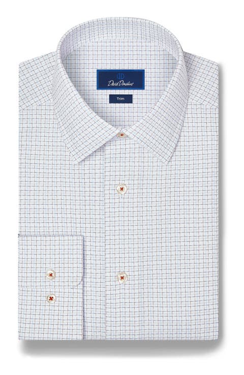 Trim Fit Dobby Check Dress Shirt