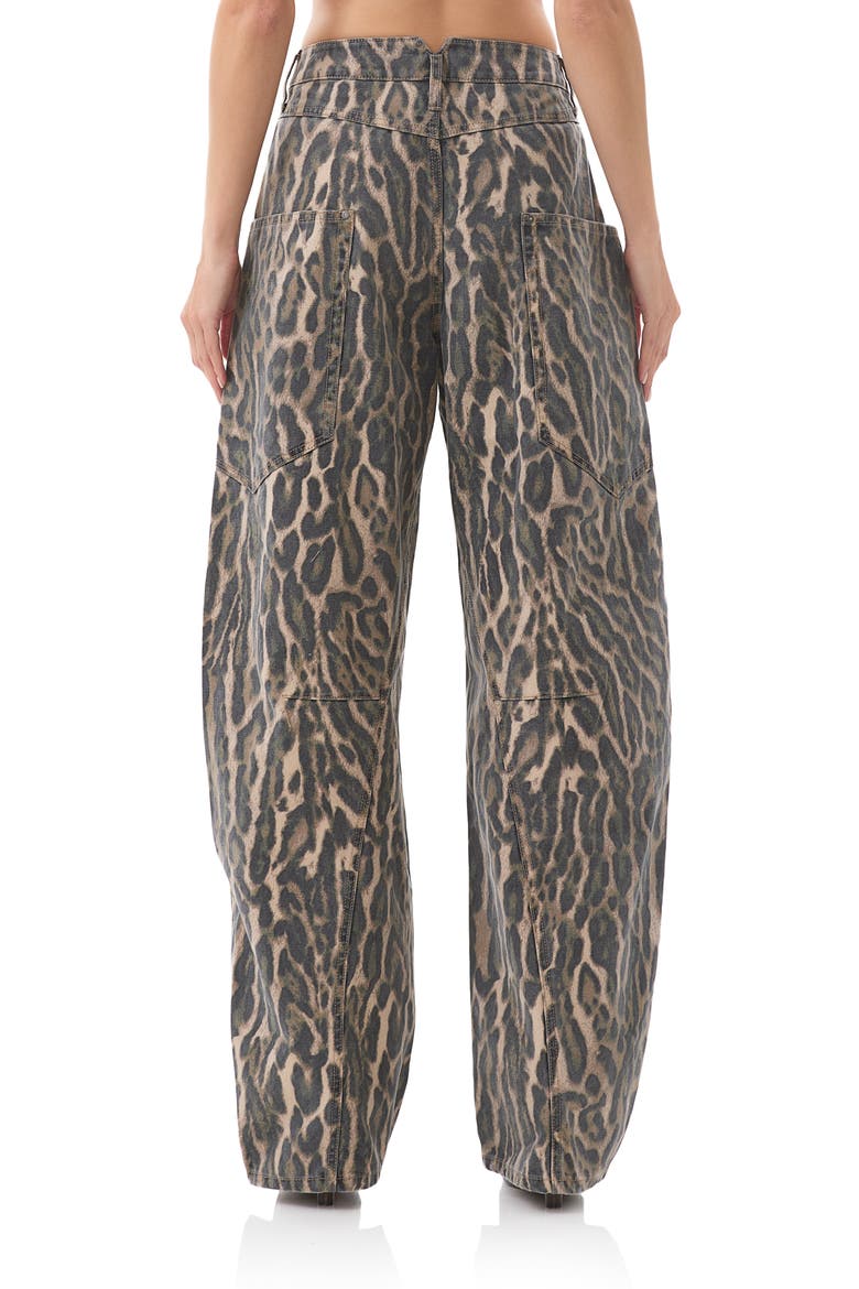 Bexley Leopard Barrel Leg Jeans, Alternate, color, CAMO LEOPARD