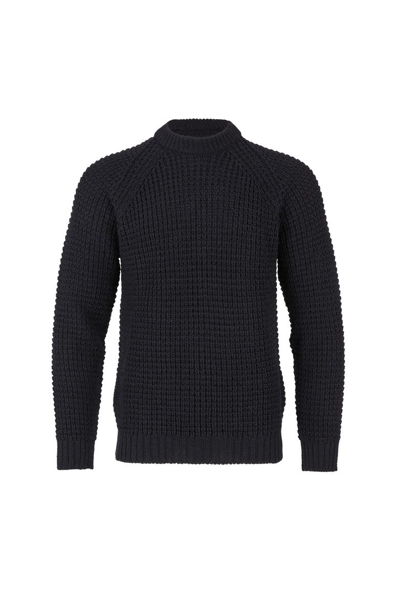 British Waffle Stitch Crew, Alternate, color, DARK NAVY
