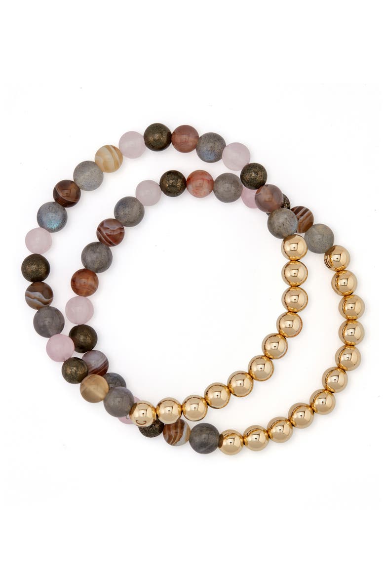 N5 Goodbye Trauma Set of 2 Healer's Bracelets, Alternate, color, YELLOW GOLD