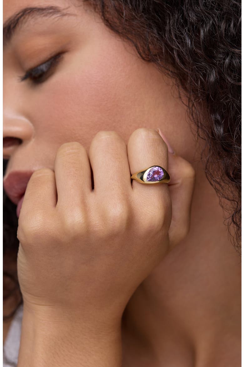 14K Gold Chunky Topaz Ring, Alternate, color, 14K YELLOW GOLD / AMETHYST