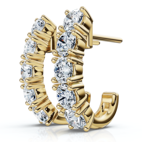 1Ct Diamond Hoops Women's Earrings 10k Gold Lab Grown