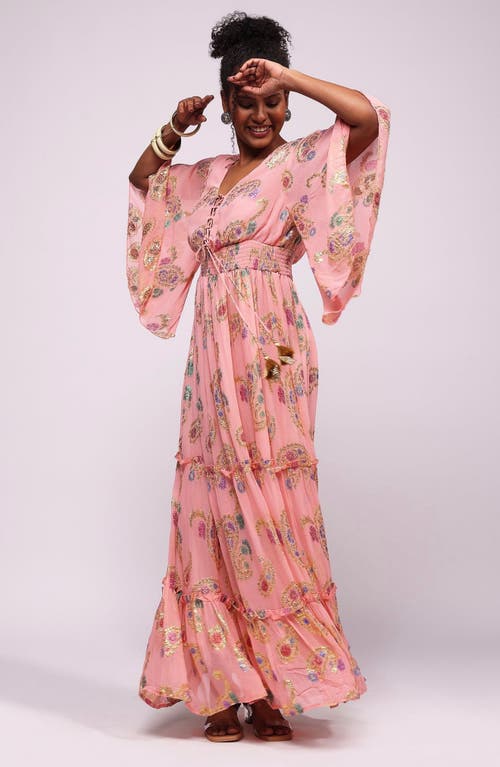 HOLICHIC HOLICHIC DEVINA METALLIC EMBROIDERY GEORGETTE MAXI DRESS