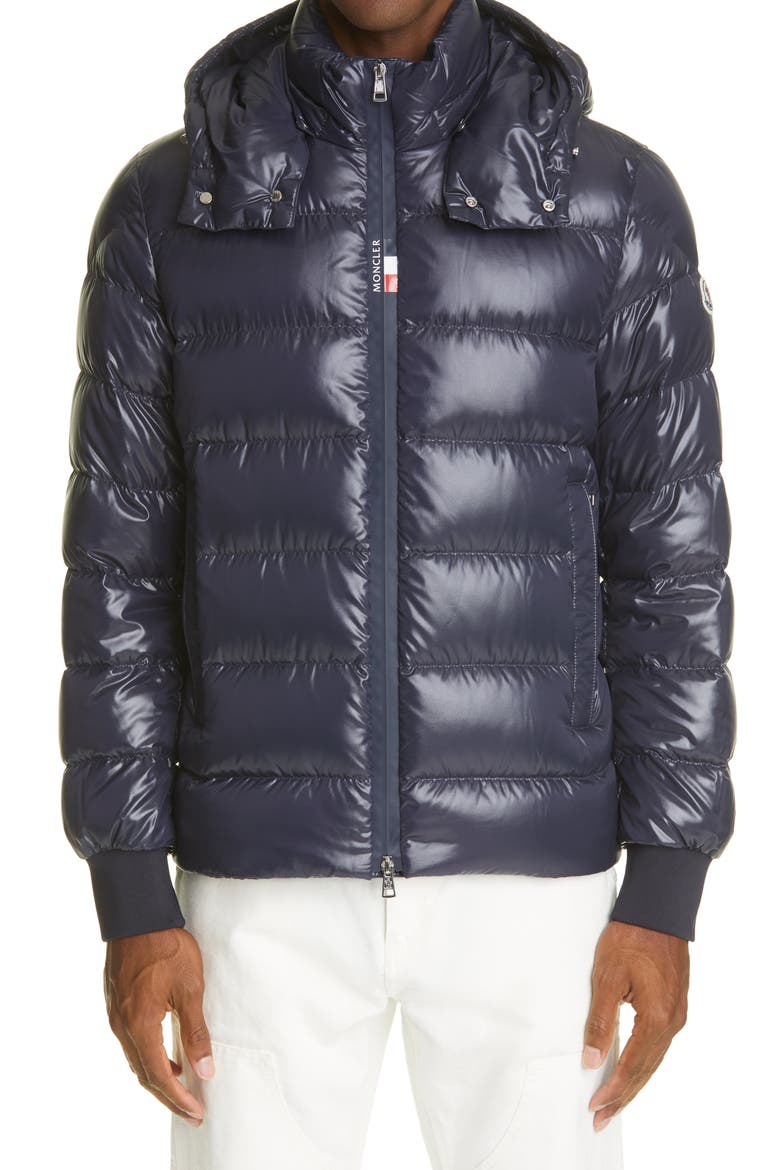 Cuvellier Water Resistant Down Puffer Jacket, Main, color, NAVY