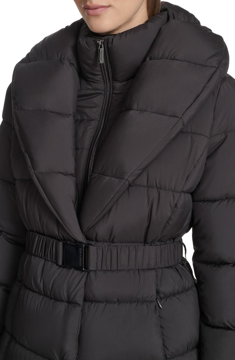 Kenneth Cole New York Water Resistant Pillow Collar Puffer Coat, Alternate, color, Black