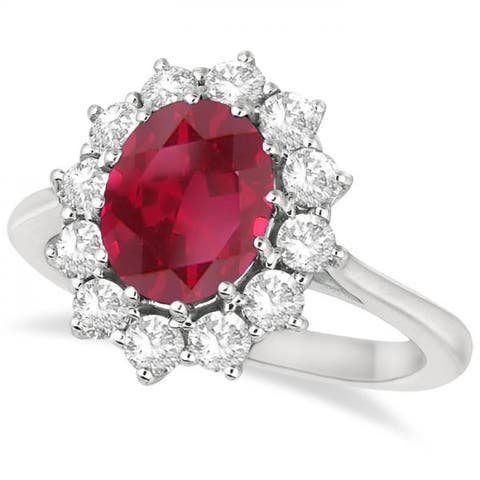 Oval Gemstone & Diamond Accented Ring in 14k 3.60ct