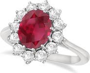 ALLUREZ Oval Gemstone & Diamond Accented Ring in 14k 3.60ct