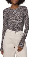 Splendid Leopard Print Long Sleeve T-Shirt