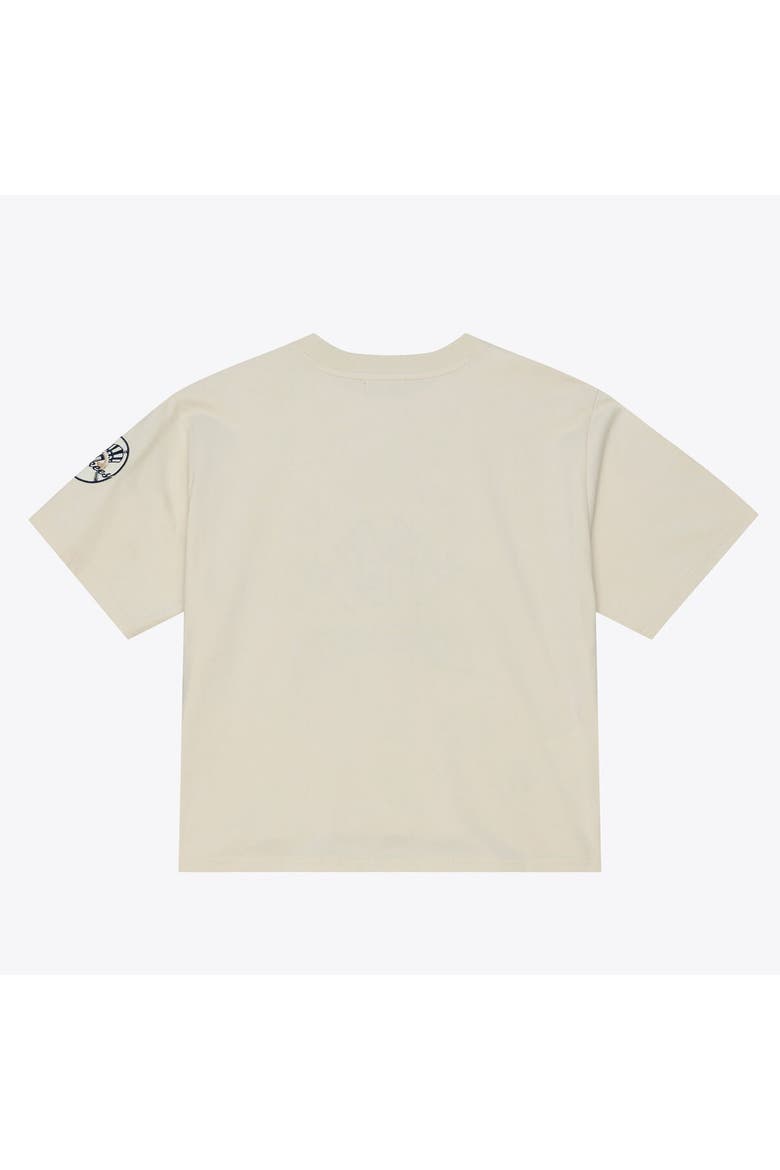 Women's Mitchell & Ness  Cream New York Yankees Cooperstown Yacht Rock Boxy Cropped T-Shirt, Alternate, color, Cream