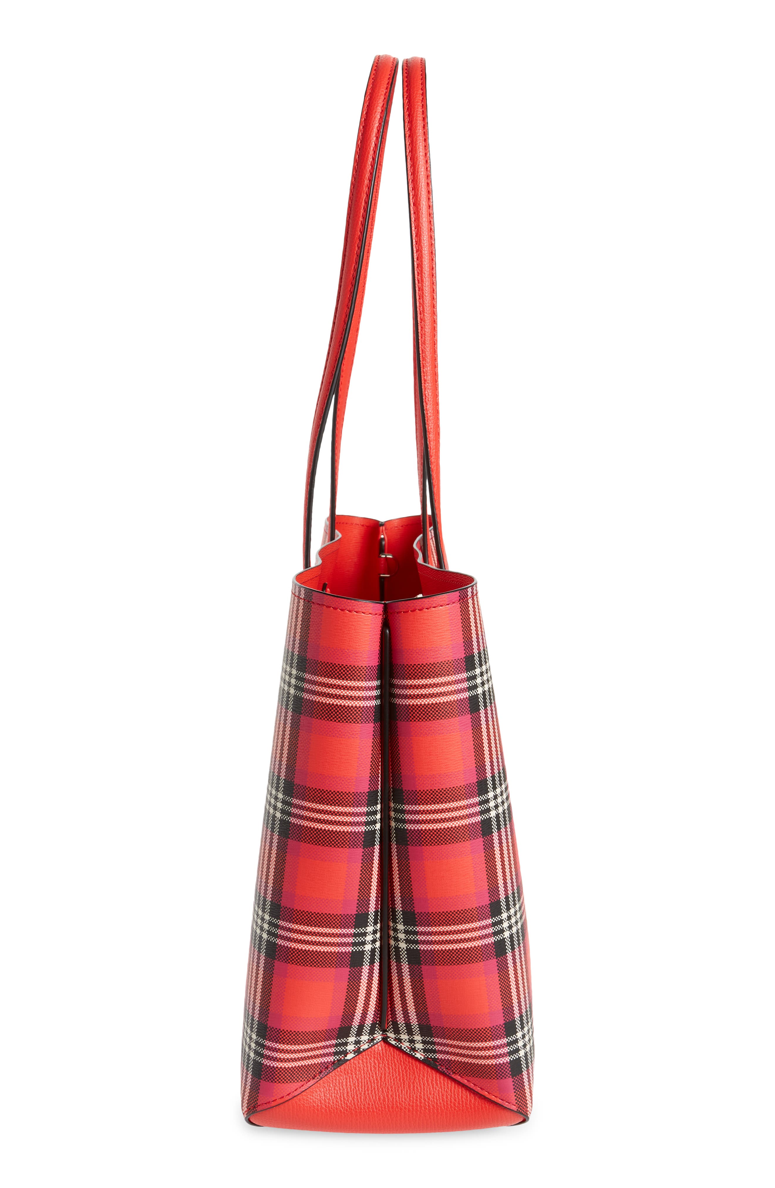 all day foliage plaid large tote, Alternate, color, PINK MULTI