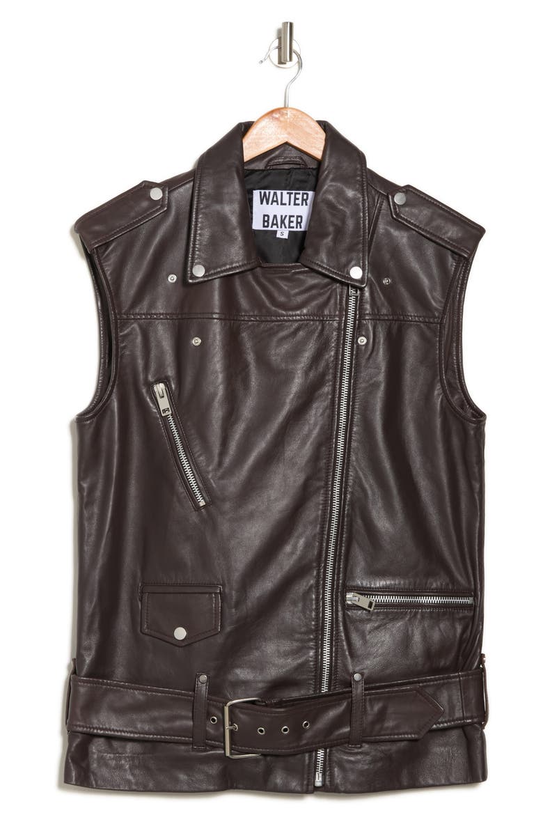 Edie Lamb Leather Vest, Alternate, color, MOCHA