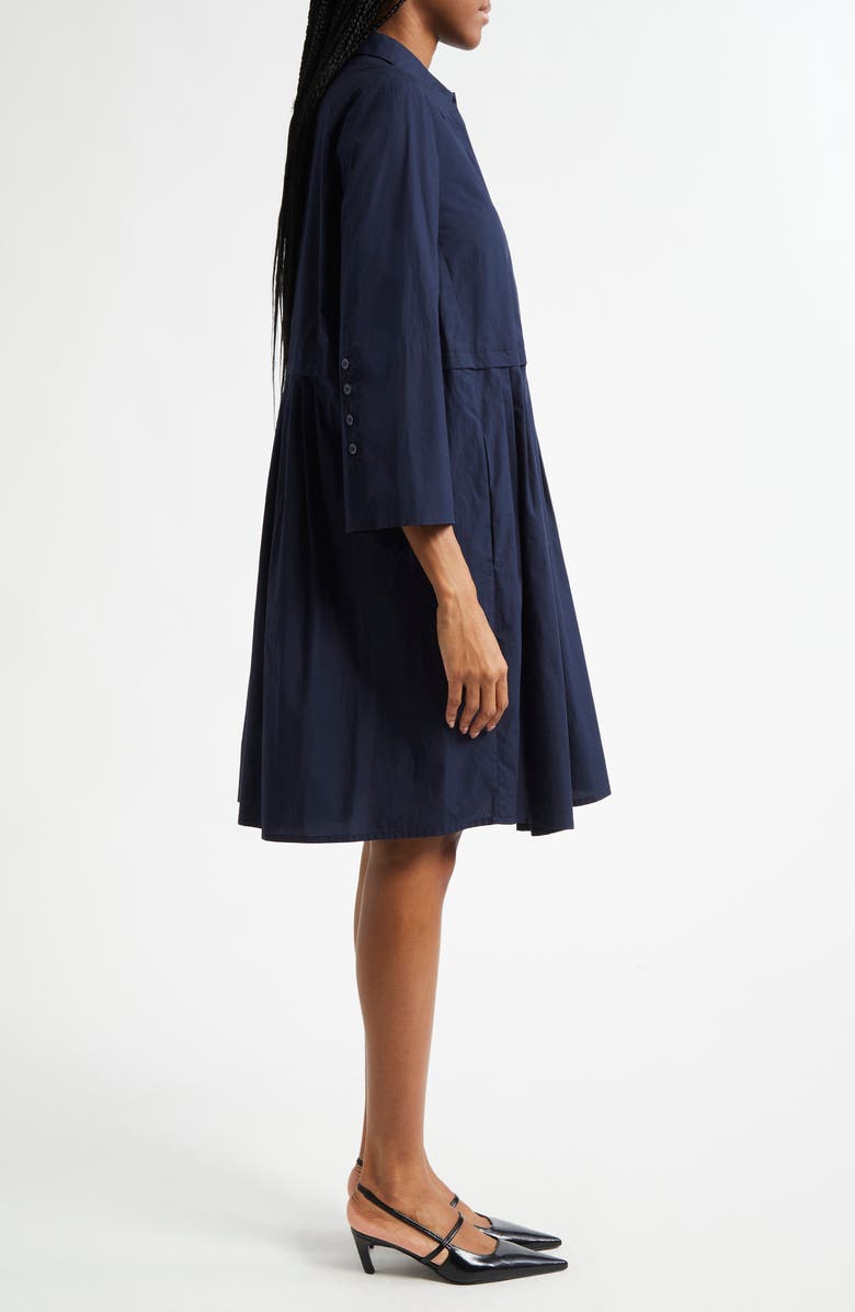 Emporio Armani Cotton Poplin Shirtdress, Alternate, color, Solid Dark Blue