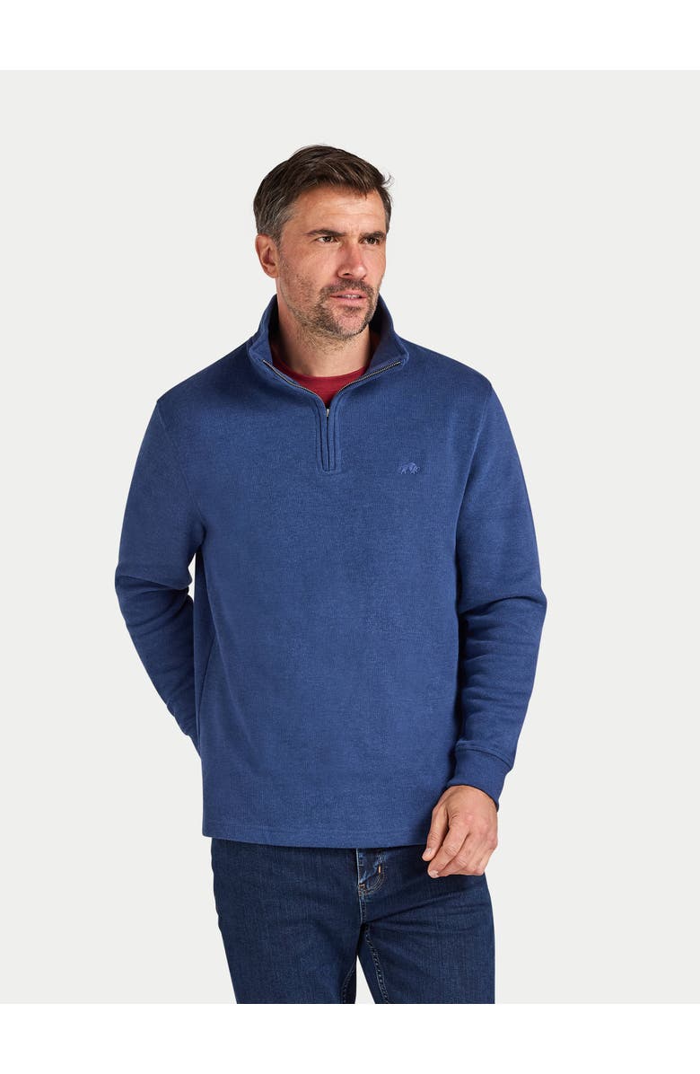 Raging Bull French Rib Quarter Zip Sweatshirt, Alternate, color, Denim Blue