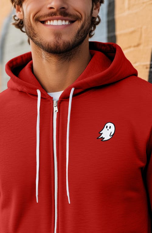 Dalix Ghost Zip Hoodie In Red